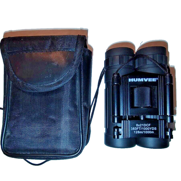 Humvee Binoculars 8X21 DCF Compact Anti Reflective with Case included belt loop - Picture 1 of 10